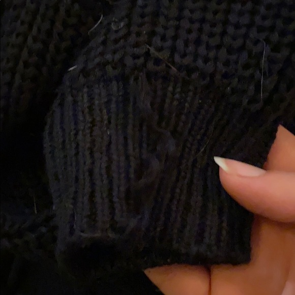 Nordstrom Black Lace Up Back Sweater - Picture 6 of 7